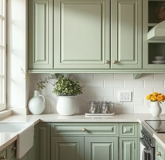15 Stunning Kitchen Designs with Green Cabinets