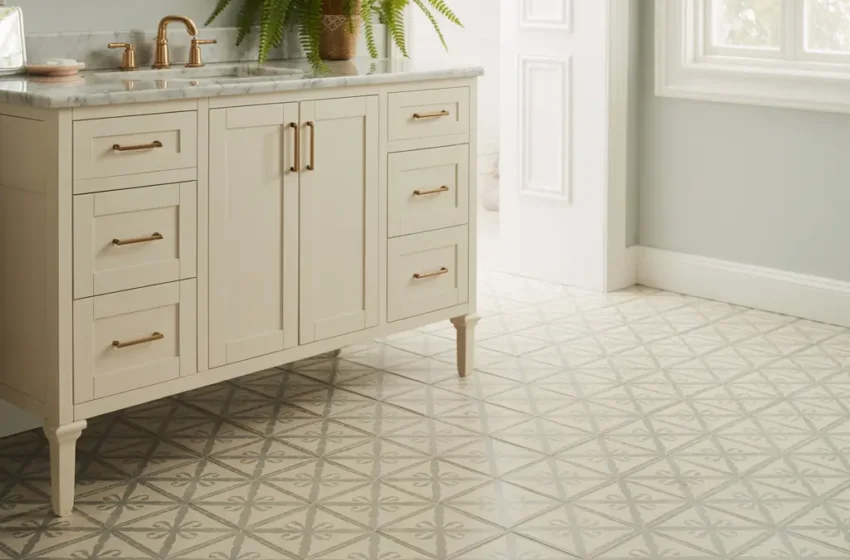 peel and stick floor tile bathroom