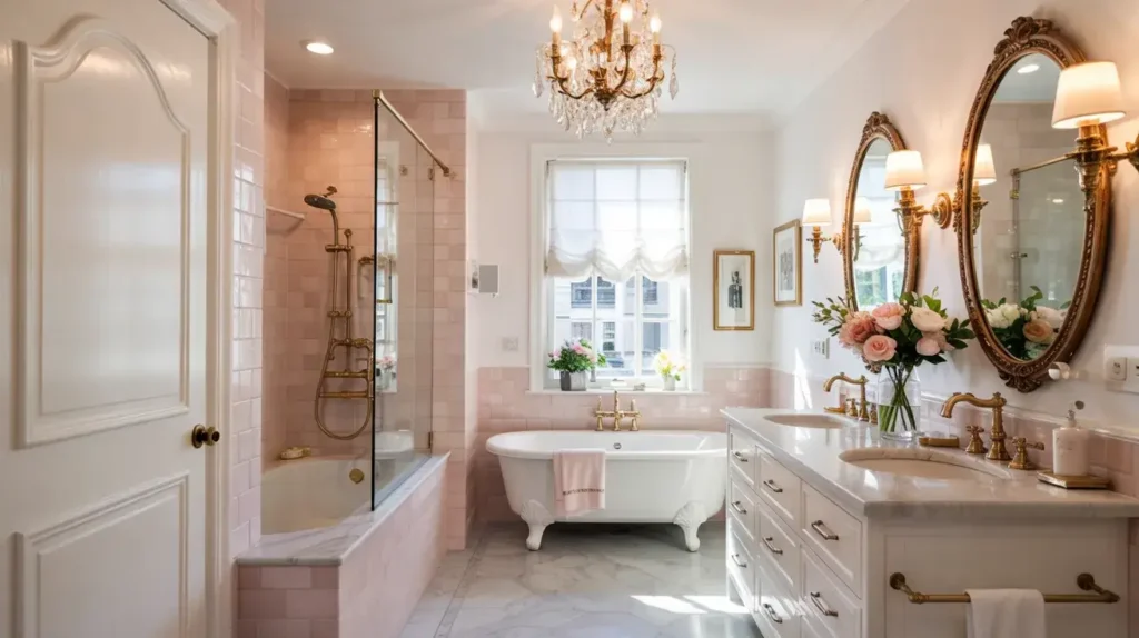 pink tile bathroom