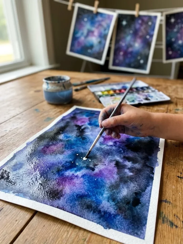 Watercolor Galaxy Art