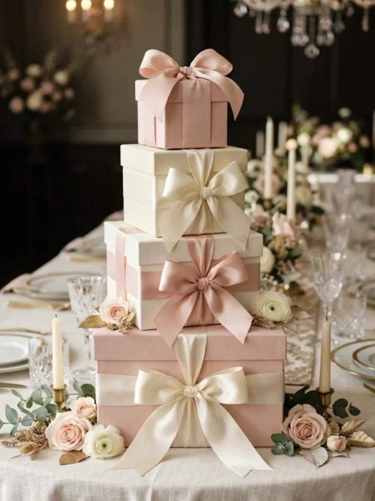 Bow-Wrapped Gift Boxes as Decor
