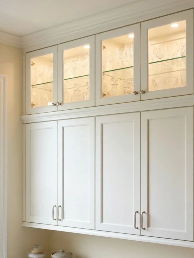 Glass-Front Display Above Cabinets