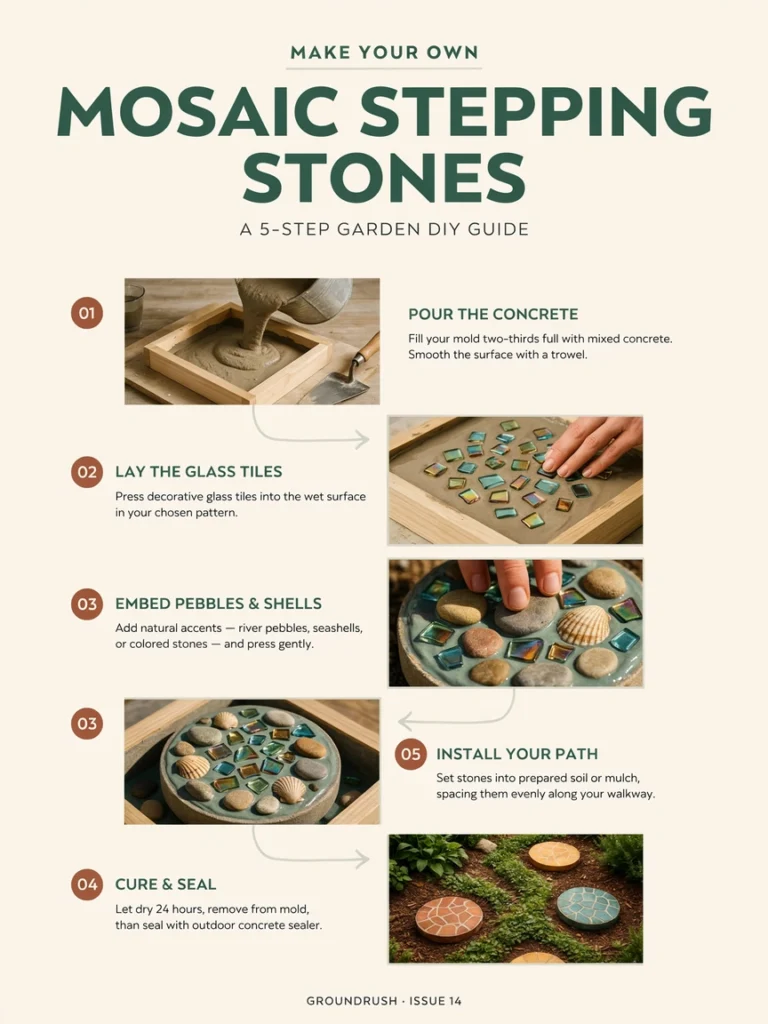 Mosaic Stepping Stones for the Garden